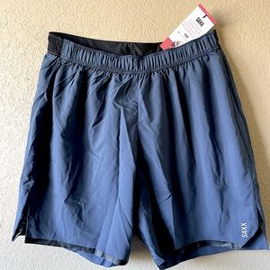 Mens Saxx Blue Athletic Shorts 2N1 Pilot Sz M